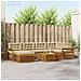 Set di divani da esterno con cuscino 7 pcs Naturale e Beige - Foto miniatura 2