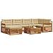 Set di divani da esterno con cuscino 7 pcs Naturale e Beige - Foto miniatura 3
