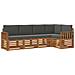 Set divani 5 pcs Naturale e Antracite Legno di Acacia Massello - Foto miniatura 1