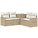 Set di divani 5 pz Beige e Bianco Crema - Foto miniatura 1