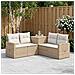 Set di divani 5 pz Beige e Bianco Crema - Foto miniatura 8