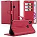 Custodia Compatibile Con Xiaomi Mi A2 / 6x In Rosso Carminio - Coperchio Protettiva Con Chiusura Magnetica, Funzione Stand E Tasca Per Le Carte - Foto miniatura 6