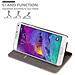 Custodia Compatibile Con Samsung Galaxy Note 4 In Grigio Chiaro Marrone - Coperchio Protettiva Con Chiusura Magnetica, Funzione Stand E Tasca Per Le Carte - Foto miniatura 8