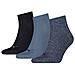 Unisex Quarter Plain Socks (3 Paia Confezione) Blu (denim Blue) 25-5 (taglia Produttore 35-38)  - Foto miniatura 2