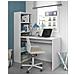 Scrivania Reversibile Con Libreria A Cinque Ripiani, Colore Bianco, Cm 120 X 144 X 53. - Foto miniatura 1