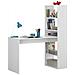 Scrivania Reversibile Con Libreria A Cinque Ripiani, Colore Bianco, Cm 120 X 144 X 53. - Foto miniatura 3