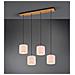 Elmau Sospensione Legno Con 4 Paralumi Sabbia L. 100cm - Foto miniatura 1