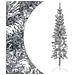 Albero Natale Artificiale Sottile A Metà Supporto Argento 120cm - Foto miniatura 1