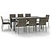Set Salotto Giardino Con Cuscini 9 Pz Nero E Grigio Polyrattan - Foto miniatura 2