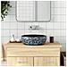Lavabo Da Appoggio Nero E Blu Rotondo F41x14 Cm Ceramica - Foto miniatura 1