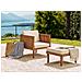 Poltrona Da Giardino Con Ottomana Legno Acacia Chiaro E Beige Chiaro Baratti - Foto miniatura 1