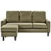 Divano 3 Posti Avesta Tessuto Verde Oliva Con Ottomana - Foto miniatura 3