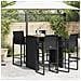 Tavolo Bar Da Giardino Piano In Acacia 105x80x110 Cm Polyrattan - Foto miniatura 3