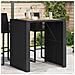 Tavolo Bar Da Giardino Piano In Acacia 105x80x110 Cm Polyrattan - Foto miniatura 1