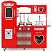 Cucina Giocattolo per Bambini in MDF 84x31x89 cm Rossa - Foto miniatura 7