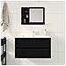 Specchio da Bagno Rovere Nero 60x10,5x45 cm Legno Multistrato - Foto miniatura 4