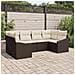 Set di divani da giardino a 6 pezzi con cuscini in polyrattan marrone - Foto miniatura 2