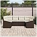 Set di divani da giardino a 6 pezzi con cuscini in polyrattan marrone - Foto miniatura 3