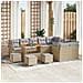 Set divani giardino  13 pezzi con cuscini beige in rattan poliestere, Set pranzo giardino  4 pezzi con cuscini beige in rattan poliestere - Foto miniatura 2