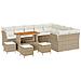 Set Divano da Giardino  da 13 Pezzi con Cuscini Beige Polyrattan Acacia, Set da Pranzo da Giardino  da 4 Pezzi con Cuscini Beige Polyrattan Acacia - Foto miniatura 1
