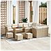 Set Divano da Giardino  da 13 Pezzi con Cuscini Beige Polyrattan Acacia, Set da Pranzo da Giardino  da 4 Pezzi con Cuscini Beige Polyrattan Acacia - Foto miniatura 2