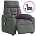 Poltrona Reclinabile Massaggio Elettrica Grigio Scuro Tessuto - Foto miniatura 1