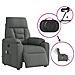 Poltrona Reclinabile Massaggio Elettrica Grigio Scuro Tessuto - Foto miniatura 9
