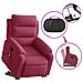 Poltrona Alzapersona Massaggio Reclinabile Rosso Vino Velluto - Foto miniatura 5