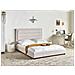 Letto Ad Acqua Tessuto Rouen 160 X 200 Cm Beige Chiaro - Foto miniatura 1