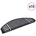Tappetini per scale autoadesivi 15 pcs Antracite 65 x 21 x 4 cm - Foto miniatura 3