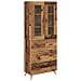Armadietto alto con ripiano con cassetto 2 pcs Legno vecchio - Foto miniatura 1