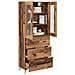 Armadietto alto con ripiano con cassetto 2 pcs Legno vecchio - Foto miniatura 3