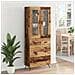 Armadietto alto con ripiano con cassetto 2 pcs Legno vecchio - Foto miniatura 4