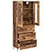 Armadietto alto con ripiano con cassetto 2 pcs Legno vecchio - Foto miniatura 5