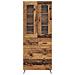 Armadietto alto con ripiano con cassetto 2 pcs Legno vecchio - Foto miniatura 8