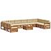 Set divani 11 pcs Naturale e Beige Legno di Acacia Massello - Foto miniatura 3