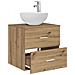 Mobiletto con Lavabo a Parete Rovere Artigianale - Foto miniatura 2