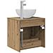 Mobiletto con Lavabo a Parete Rovere Artigianale - Foto miniatura 4