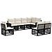 Set Divano da Giardino 8 pcs Nero e Bianco Crema polyrattan - Foto miniatura 1