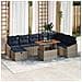 Set Divano da Giardino 9 pcs Grigio polyrattan - Foto miniatura 2