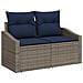 Set Divano da Giardino 9 pcs Grigio polyrattan - Foto miniatura 4