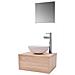 Set Mobili da Bagno 4 pz con Lavabo e Rubinetto Beige - Foto miniatura 1