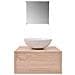 Set Mobili da Bagno 4 pz con Lavabo e Rubinetto Beige - Foto miniatura 3
