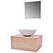 Set Mobili da Bagno 4 pz con Lavabo e Rubinetto Beige - Foto miniatura 7