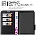 Custodia Compatibile Con Blackberry Key 2 In Nero Carbone - Coperchio Protettiva Con Chiusura Magnetica, Funzione Stand E Tasca Per Le Carte - Foto miniatura 2