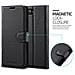 Custodia Compatibile Con Blackberry Key 2 In Nero Carbone - Coperchio Protettiva Con Chiusura Magnetica, Funzione Stand E Tasca Per Le Carte - Foto miniatura 5