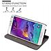 Custodia Compatibile Con Samsung Galaxy Note 4 In Grigio Nero - Coperchio Protettiva Con Chiusura Magnetica, Funzione Stand E Tasca Per Le Carte - Foto miniatura 8