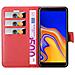 Custodia Compatibile Con Samsung Galaxy J6 Plus In Rosso Carminio - Coperchio Protettiva Con Chiusura Magnetica, Funzione Stand E Tasca Per Le Carte - Foto miniatura 7