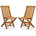 Teck Set Di 2 Sedie Da Giardino Pieghevoli In Teak Oliato - Foto miniatura 3