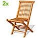 Teck Set Di 2 Sedie Da Giardino Pieghevoli In Teak Oliato - Foto miniatura 1